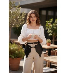 Mulvxbrf Brf02 Siyah Kadın Kemer Geniş Panelli Çift Tokalı Bel Aksesuarı - Brf1119 (Mulvix)