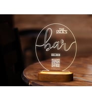 BK Gift Restoran & Cafe & Barlara Özel Led Lamba QR Kod Menü, Işıklı QR Menü, QR Kodlu Masa Dekoru, Işıklı Pleksi Biblo-5