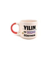 Yılın En Çalışkan Öğretmeni Baskılı Kırmızı Kulplu P Öğretmenler Günü Kupa