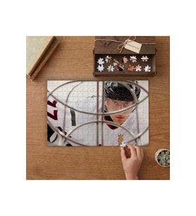 Buz Hokeyi Oyuncusu Tasarımı 240 parça Ahşap Puzzle Ahşap Kutuda MP00892