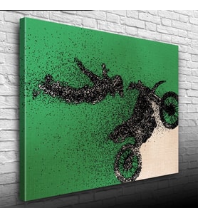 Gösteri yapan Motokrosçu Kanvas Tablo 50 x 70