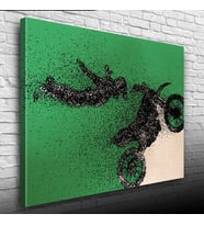 Gösteri yapan Motokrosçu Kanvas Tablo 50 x 70