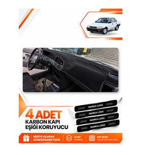 TOYOTA COROLLA FINDIK KASA (1988-1991) Uyumlu Ön Torpido Koruma Kılıfı Halısı - Siyah