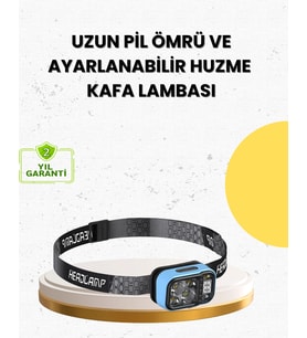 Üç Renkli Led Kafa Feneri 53 Mod Güç Göstergeli Type C Şarjlı