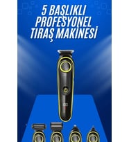 Tıraş Makinesi Şarjlı 5 Başlıklı Burun ve Kulak Temizleme