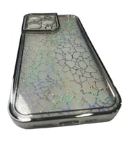 İPHONE 13 Pro  Şeffaf Desenli Kaliteli Silikon Telefon Kılıfı (Gri)