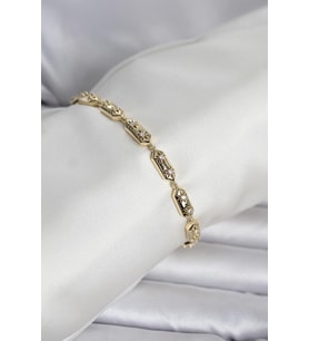 Pirinç Gold Renk Kutup Yıldızı İşleme Kadın Bileklik 5886 - HPSBYI5638-1183