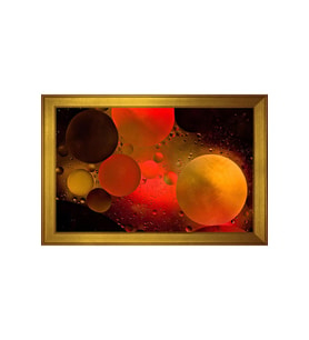 Soyut Şekiller Motifli Kanvas Tablo 50 x 70 cm Gold Çerçeve
