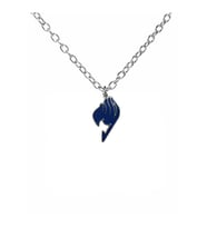 Fairy Tail Mavi Renk Sembol Kolye 60 cm Zincirli  Anime Temalı Unisex Takı (Gümüş)