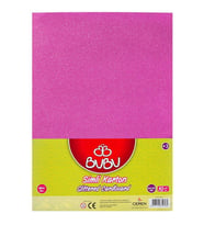 Bu-Bu Fon Karton Simli 50x70 CM Pembe 10 Lu Simli Pembe Fon Kartonu