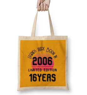 Born In 2006 2006 Birthday Gift - Made, Born in 2006 Gift - 16 Year Old Birthday Gift Vintage Style Bez Çanta Uzun Saplı