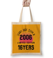 Born In 2006 2006 Birthday Gift - Made, Born in 2006 Gift - 16 Year Old Birthday Gift Vintage Style Bez Çanta Uzun Saplı