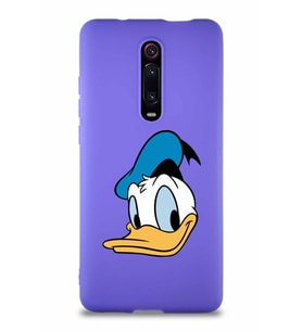 Xiaomi Redmi K20 Soft Premier Kapak Donald Duck-B Tasarımlı Silikon Kılıf - Mor (Şeffaf)