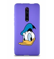 Xiaomi Redmi K20 Soft Premier Kapak Donald Duck-B Tasarımlı Silikon Kılıf - Mor (Şeffaf)