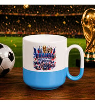 BK Gift Fransa Taraftar Temalı Dünya Futbol Kupası Tasarımlı Mavi Joyful Kupa Bardak