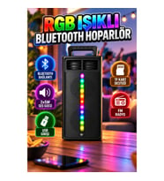 RGB Işıklı Bluetooth Hoparlör – 2x5W Ses Gücü USB, TF Kart ve FM Radyo Siyah