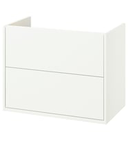 Lavabo Dolabı, Beyaz, 80x48x63 cm, 2 Çekmeceli