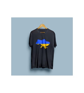 Oversize Ukraine / Ukrayna Tasarım unisex T-shirt (Siyah)