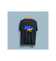Oversize Ukraine / Ukrayna Tasarım unisex T-shirt (Siyah)