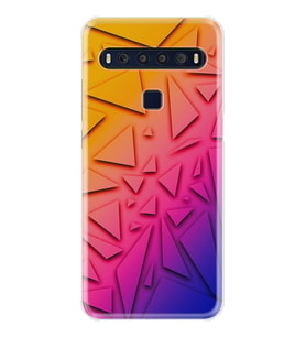 TCL 10L 10 Plus 10SE 20E 20SE 30SE L7 Kılıf Desemli Silikon Üçgenler 1635
