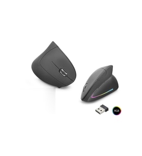 Ergonomik Dikey Gaming Mouse Dual Mode 1600 Dpi Sessiz Rgb - Siyah ND1211