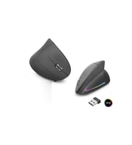 Ergonomik Dikey Gaming Mouse Dual Mode 1600 Dpi Sessiz Rgb - Siyah ND1211