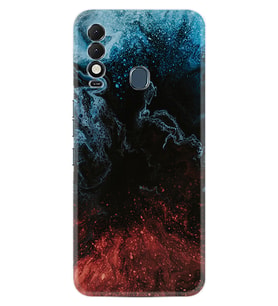 Tecno Spark 8T Kılıf Resimli Desenli Baskılı Silikon Red Blue Black Abstact 1386