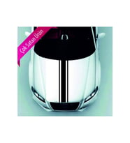 Oto Ön Kaput Çift İnce Çizgili Şerit Sticker Siyah 118*10-118*3 Cm