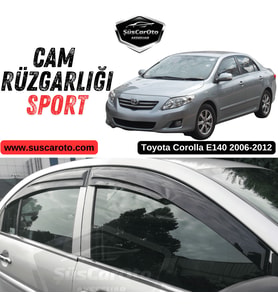 Toyota Corolla E140 2006-2012 Uyumlu Mugen Cam Rüzgarlığı Seti Piano Black 4'lü İthal Parlak Siyah