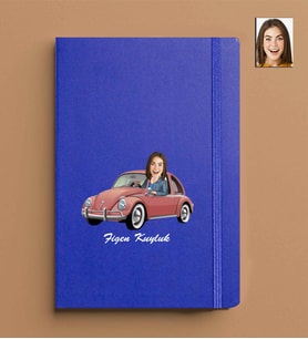 Kişiye Özel Kadın Model 13x21 Mavi Defter-24