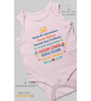 Canım babam doğum günün kutlu olsun Sıfır Kollu Bebek Zıbını %100 Pamuk