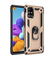 Samsung Galaxy M31s Kılıf Sofya Yüzüklü Silikon Kapak - Gold