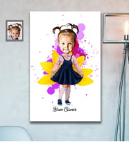 Kişiye Özel Kız Çocuk Karikatürlü Ahşap Tablo Model-3