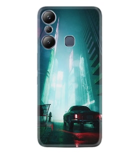 Infınix Hot 20i Kılıf Silikon Desen Özel Seri Night Cars 1619