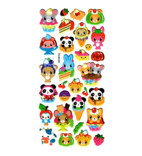 Sticker Kabartmalı Stiker Defter, Planlayıcı Etiket (HL88-030) - 17X9 cm - Sevimli Hayvan Dondurma