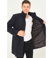 PLT8386 DEWBERRY ERKEK PALTO-DİAGONAL KOYU LACİVERT