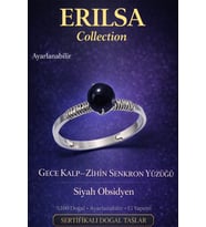 Sertifikalı Gece Kalp Zihin Senkron Yüzüğü – Siyah Obsidyen Ayarlanabilir İnce Kasa Akrep Yay Oğlak (Çok Renkli)