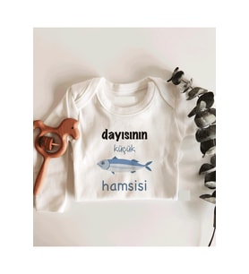 Dayısının Küçük Hamsisi Uzun Kol Çıtçıtlı Organik Bebek Body