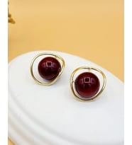 Bordo Satürn Top Gold Küpe