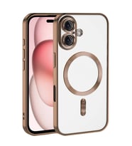 Apple iPhone 16 Plus Uyumlu Kılıf Kamera Korumalı M-safe Wireless Şarj Özellikli Zore Demre Kapak (A.Krem)