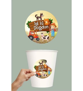 Çiftlik Konseptli Erkek Farm One Sticker ( Etiket) ** Yapışkanlı Kağıt