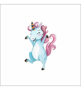 Mavi Unicorn Sticker Duvar Sticker 25x25 CM