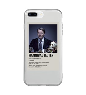 Iphone 7 Plus / 8 Plus Uyumlu Hannibal Lecter Minimalist Poster Desenli Şeffaf Telefon Kılıfı