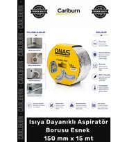 Özel Üretim Alüminyum Mutfak Havalandırma Isıya Dayanıklı Aspiratör Borusu Esnek 150 mm x 15 mt