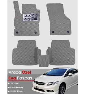 HONDA CİVİC FB7 SEDAN (2012-2015) Uyumlu EVA Paspas Tam Set–Araca Özel Tasarım,Su Geçirmez