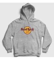 Presmono Unisex Gri Logo Hard Rock Cafe Kapüşonlu Sweatshirt 371890tt (Gri)