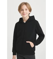 Erkek Çocuk Basic Fermuarlı Kapüşonlu Okul Sweatshırt G2025-3-1 (Siyah)