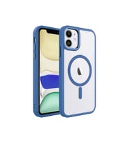 Apple iPhone 11 Uyumlu Kılıf Wireless Şarj Özellikli Zore Krom M-safe Silikon Kapak (Koyu Lila)