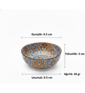 Metal Çerezlik Mandala Desen – Renkli Dekoratif Servis Kasesi, Yuvarlak Sunum Tabağı 3'lü Set (D)