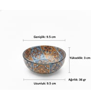 Metal Çerezlik Mandala Desen – Renkli Dekoratif Servis Kasesi, Yuvarlak Sunum Tabağı 3'lü Set (D)